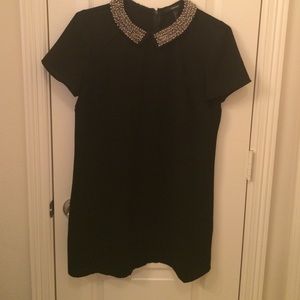 Black dress with embellished collar