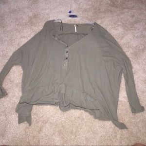 Army green free people top