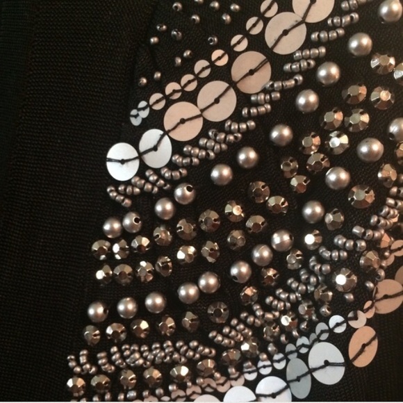 Low cut black dress with stones - Picture 2 of 2