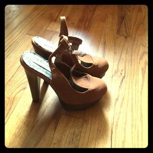 🌟 70's platform heels golden brown ⭐️