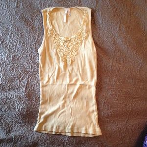 Mustard beaded tank top