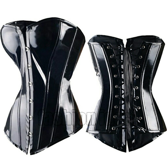 Wet look corset