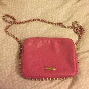 Rebecca Minkoff hot pink ostrich leather bag