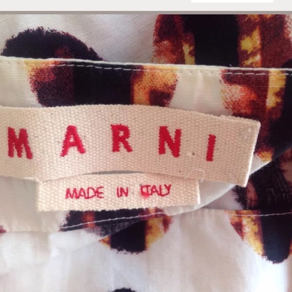 ❌SOLD❌ MARNI COTTON LINEN RUFFLE FRONT DRESS - Picture 4 of 4