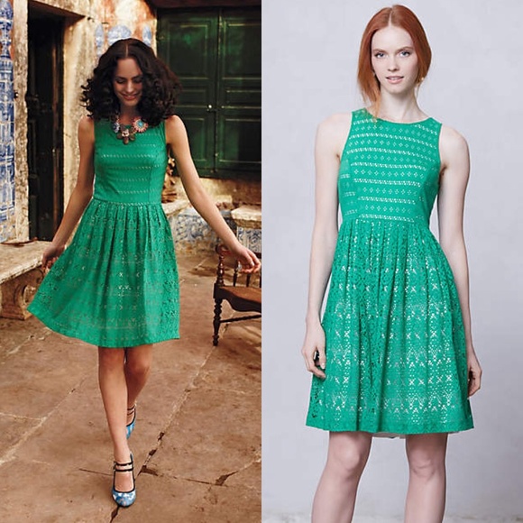 Anthropologie Sunstream Eyelet Dress