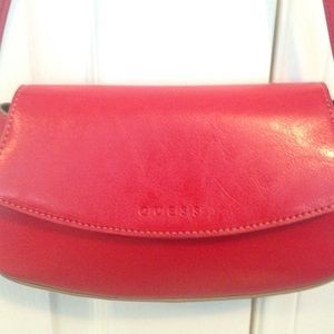 Red leather GUESS purse