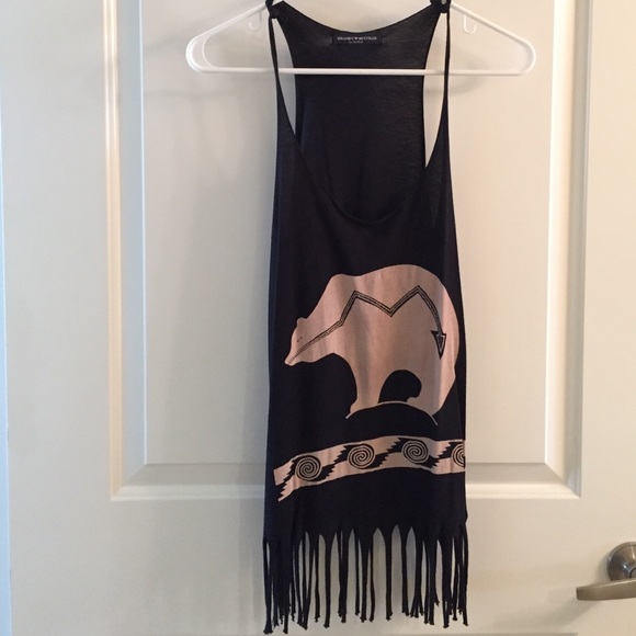 Brandy melville fringe tank top OS