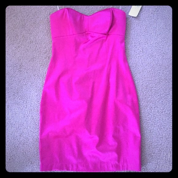 Small strapless hot pink dress