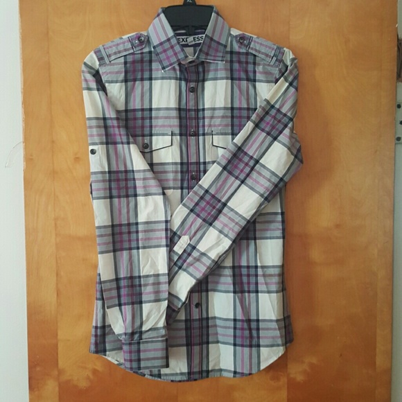 NWOT express men's extra slim fit button down