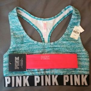 🆕VS PINK Athletic Headband & Sports Bra Set