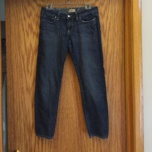 Paige Capri jeans dark wash.  Style is Roxie Crop