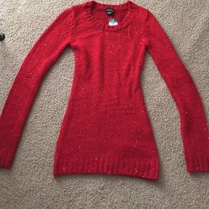 Red sweater with sequins