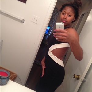 Open back little black dress