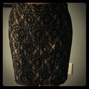 Nude and black express pencil skirt size 0