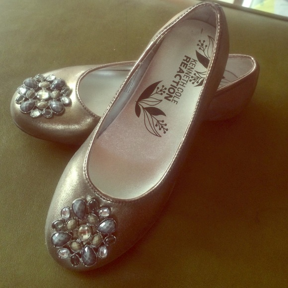 Girl youth Silver with jewels flats