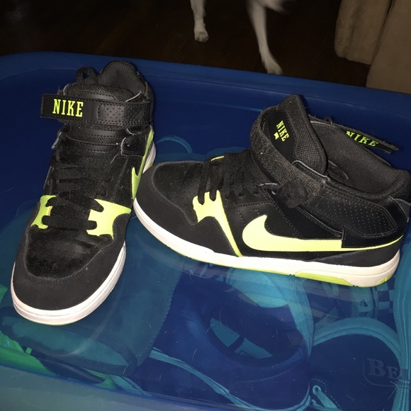 Black and Neon Yellow Nikes