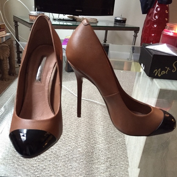 H by Halston Black and Brown Stilettos