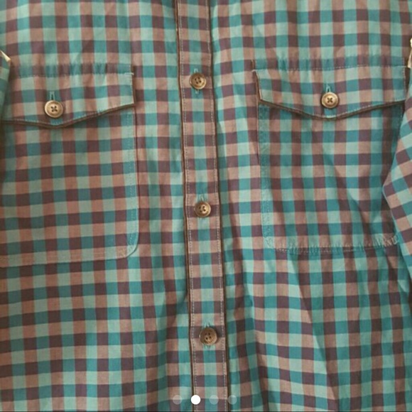 NWOT express slim fit checkered button down - Picture 2 of 4