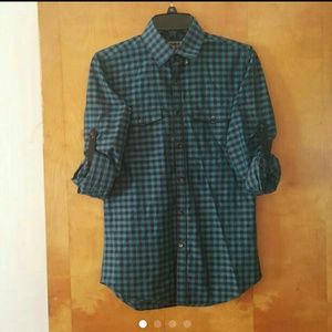 NWOT express slim fit checkered button down