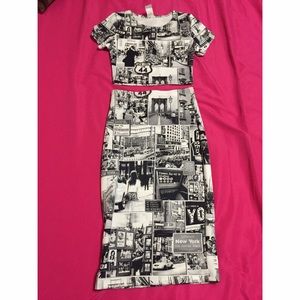 Two piece skirt and crop top set