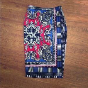 Asos pencil skirt in scarf print size 4