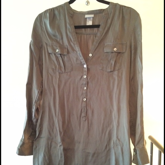 Olive green shirt blouse!