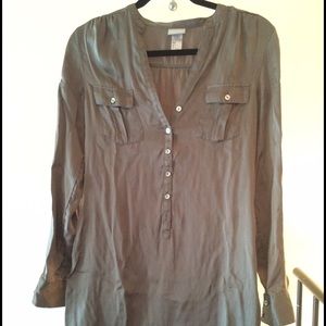 Olive green shirt blouse!