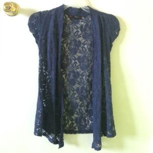 Blue lace vest