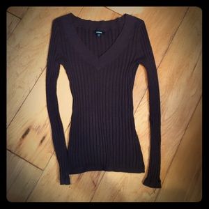 Light weight brown Express sweater, ribbed soft.