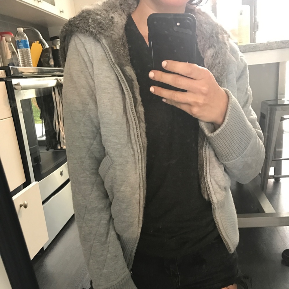 juicy couture rabbit fur reversible hoodie