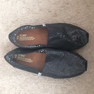 Black Glitter Toms