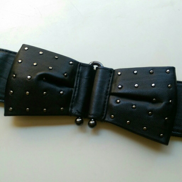 SOLD Betsey Johnson Black Bow Studded Belt
