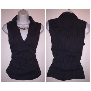 Black and white pin stripe top