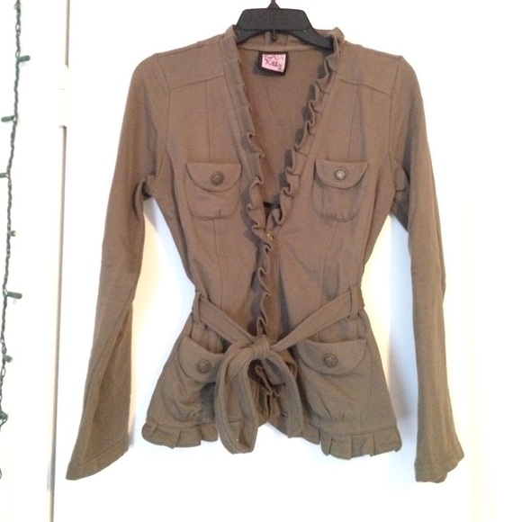 Army Green Ruffle Jacket
