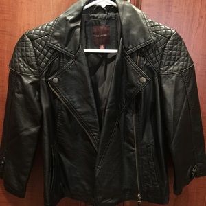 Faux Vegan Leather Moto Motorcycle Jacket XS