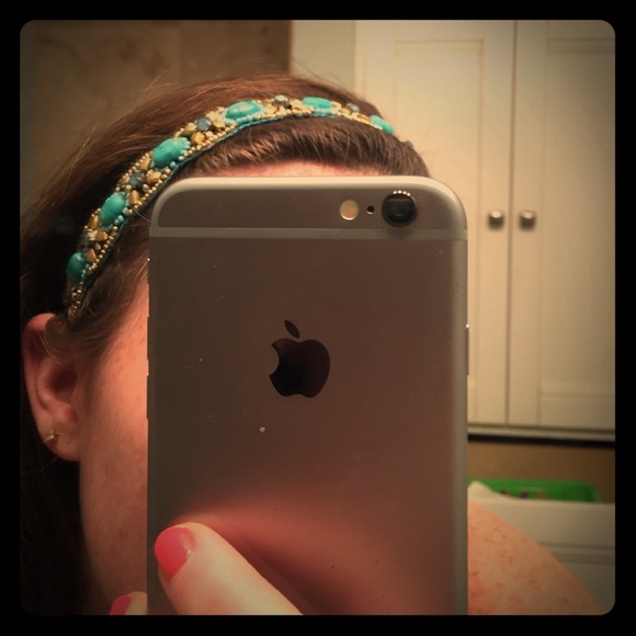 turquoise blue jeweled headband!