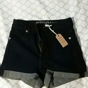 American Eagle dark Jean high wasted shorts