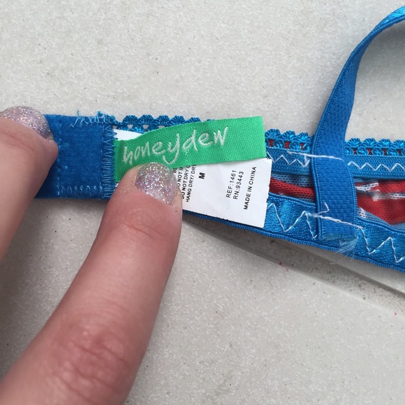 Honeydew Striped Bralette red blue nautical M - Picture 4 of 4