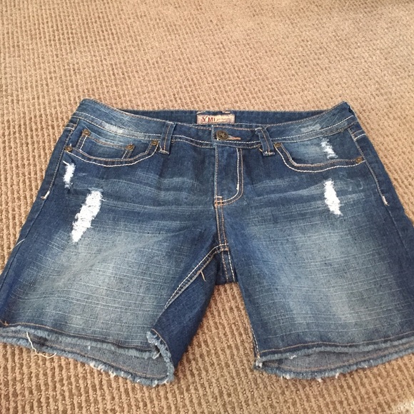Ymi distressed jean shorts