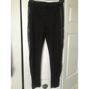 Black legging with Leather sides