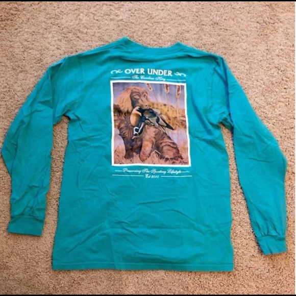 Teal Over Under Long Sleeve Southern Shirt Small S