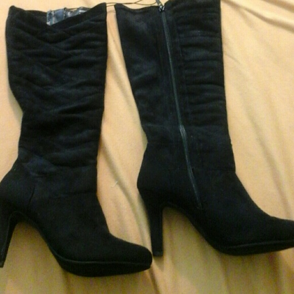 Black knee high boots