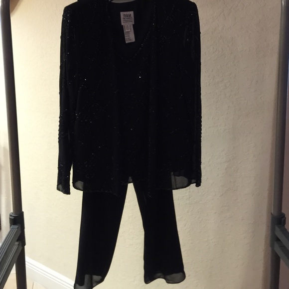 Beaded 3 pieces pants suit