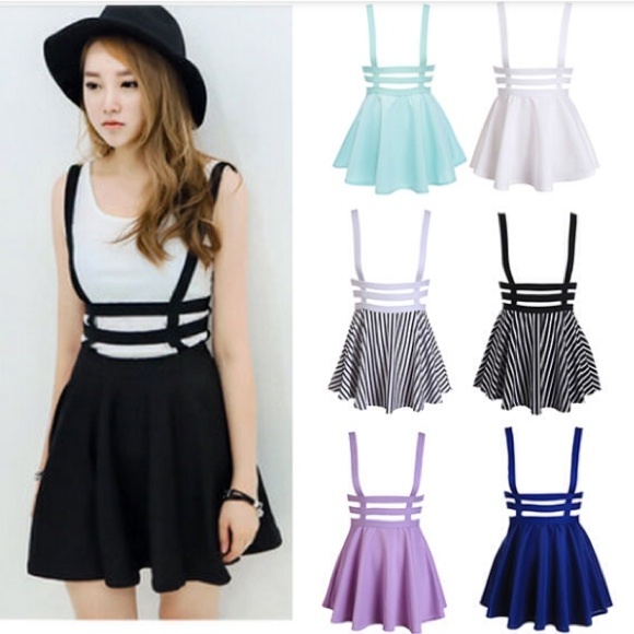 Pleated Suspender Skirt
