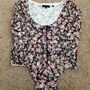 Flower printed sweater
