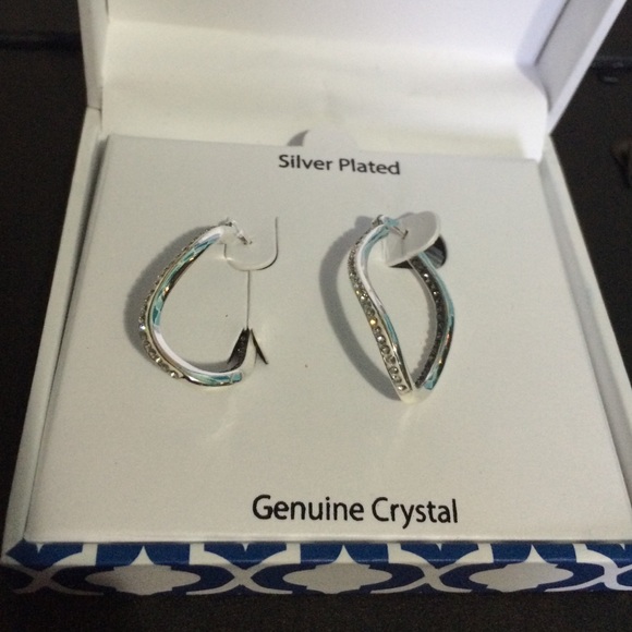 Genuine Crystal Silver Plated Earrings
