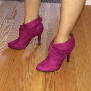 Faux suede booties