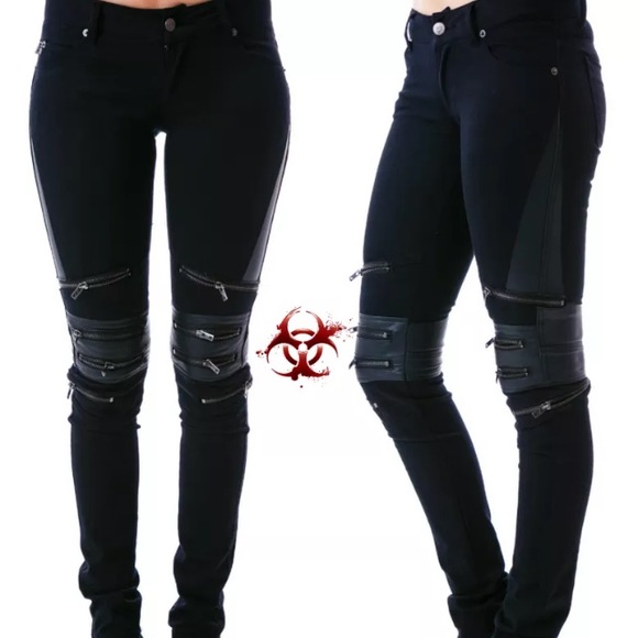 Tripp NYC Zipper Leather Skinny Jeans