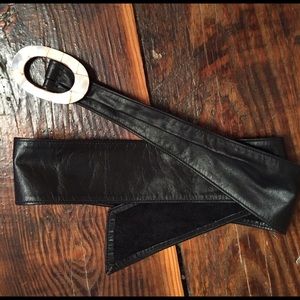 Vintage faux leather and suede belt