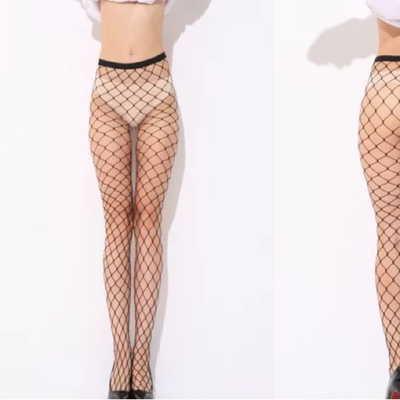 1 DAY SALE Wide Fish Net Tights One Size Goth